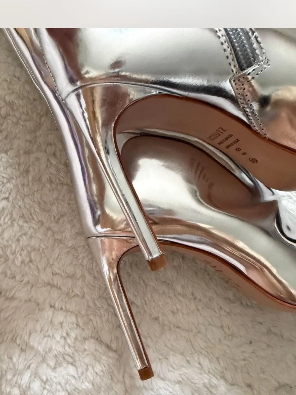 SCHUTZ Silver Metallic Over-the-Knee Pointed Stiletto Boots